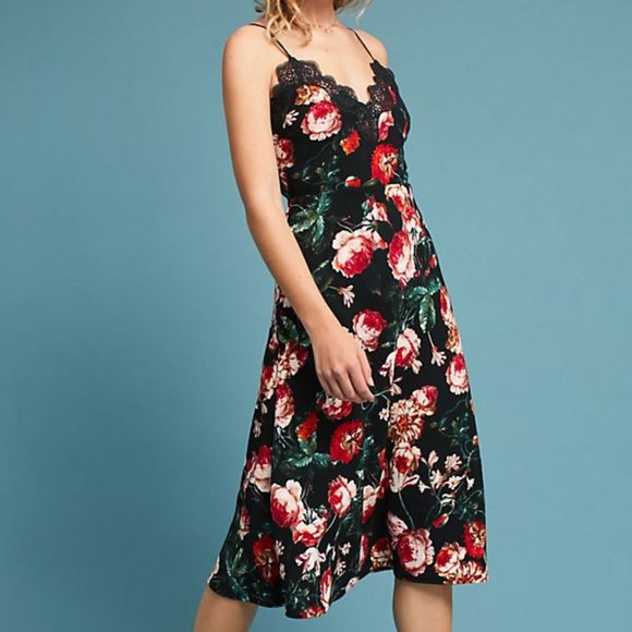 Anthropologie Autumnal Slip Dress Sz XS - Picture 1 of 12